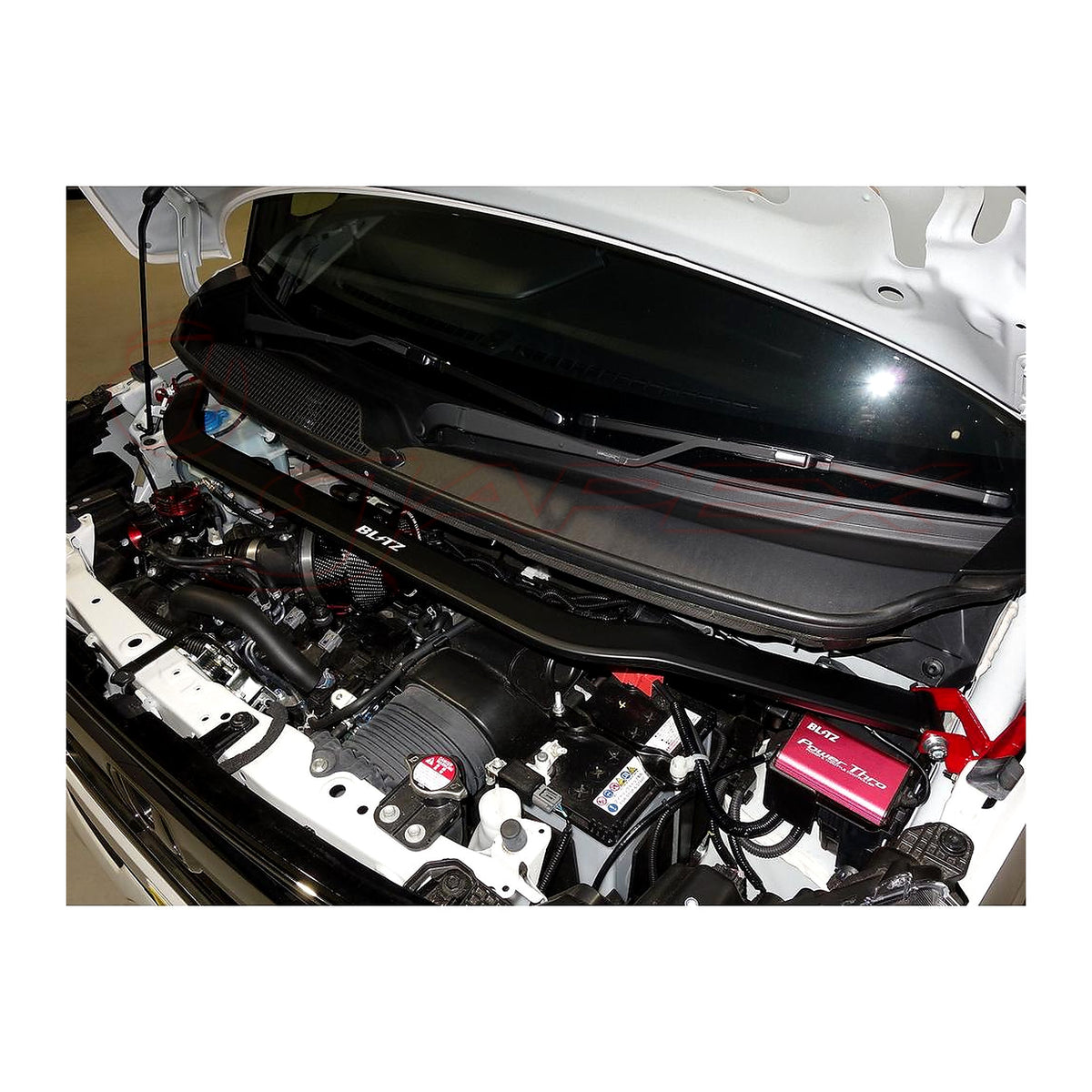 BLITZ Front Strut Tower Bar Red 96124 for N BOX CUSTOM JF3