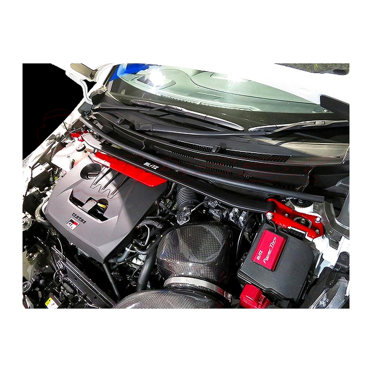 BLITZ Front Strut Tower Bar Red 96145 for GR YARIS GXPA16