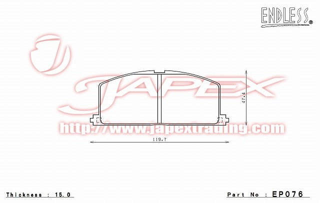 ENDLESS SSS Front Brake Pads EP076 for SPRINTER TRUENO AE91 / AE92