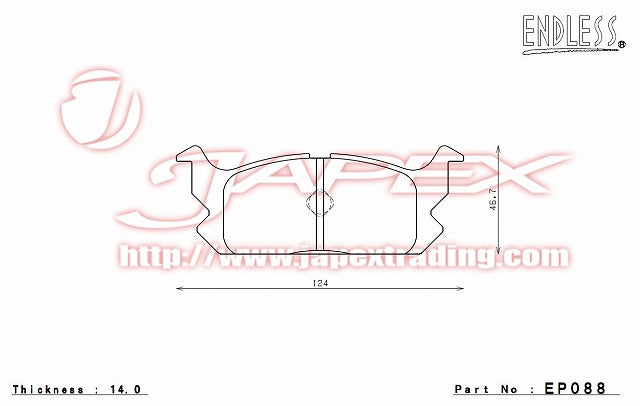 ENDLESS SSS Front Brake Pads EP088 for CHARADE G11 / G26 / G30 / G11V / G30V