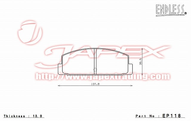 ENDLESS MX72 Rear Brake Pads EP118 for ATENZA SPORT GG3S / GGES