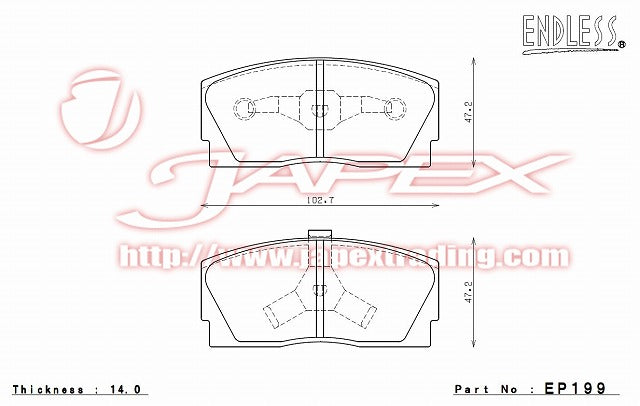 ENDLESS SSS Front Brake Pads EP199 for CHARADE G100