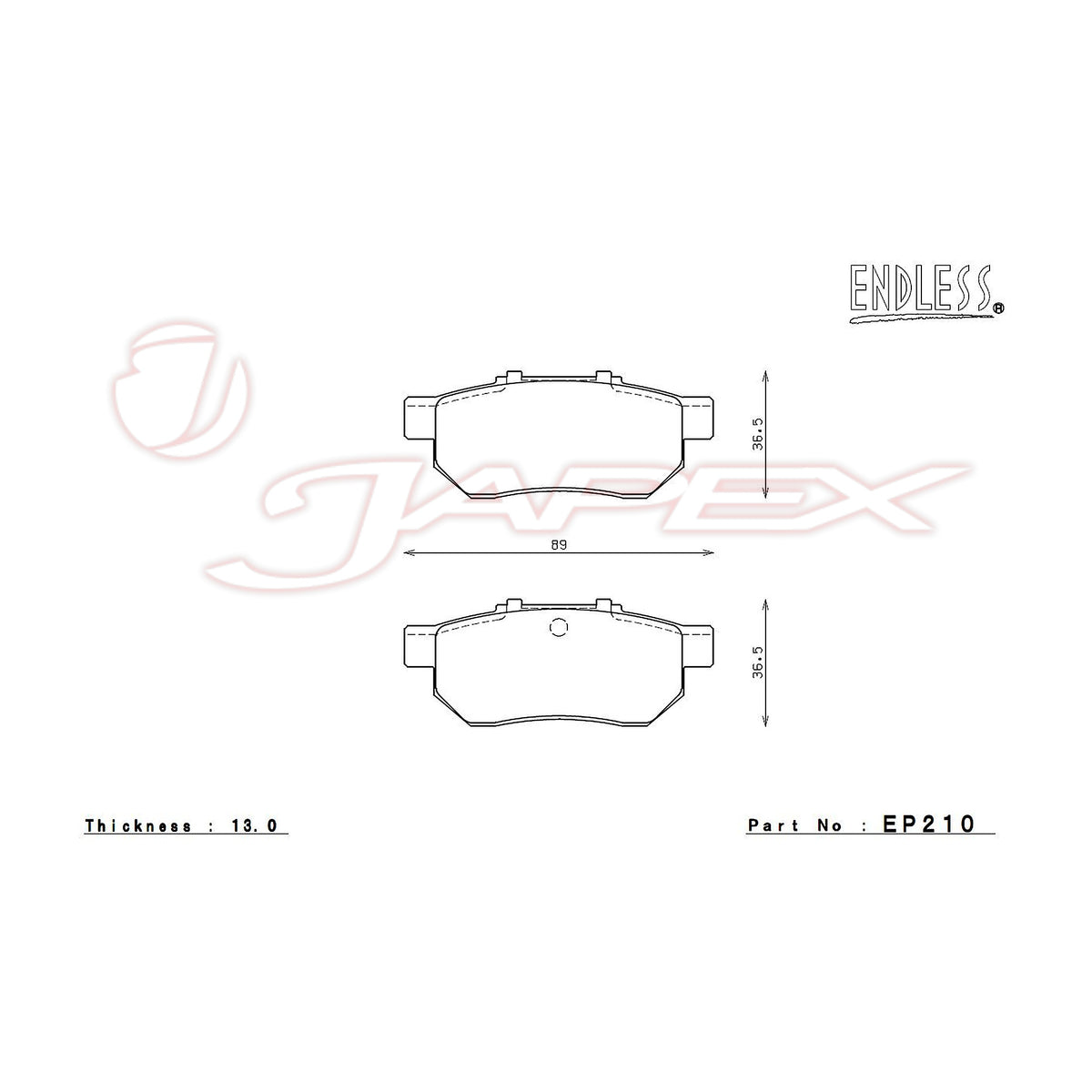 ENDLESS SSS Rear Brake Pads EP210 for ALTO HA24S