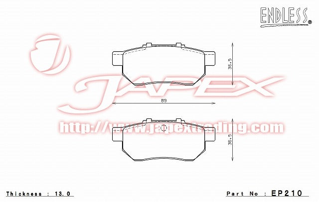 ENDLESS MX72 Rear Brake Pads EP210 for KEI HN22S