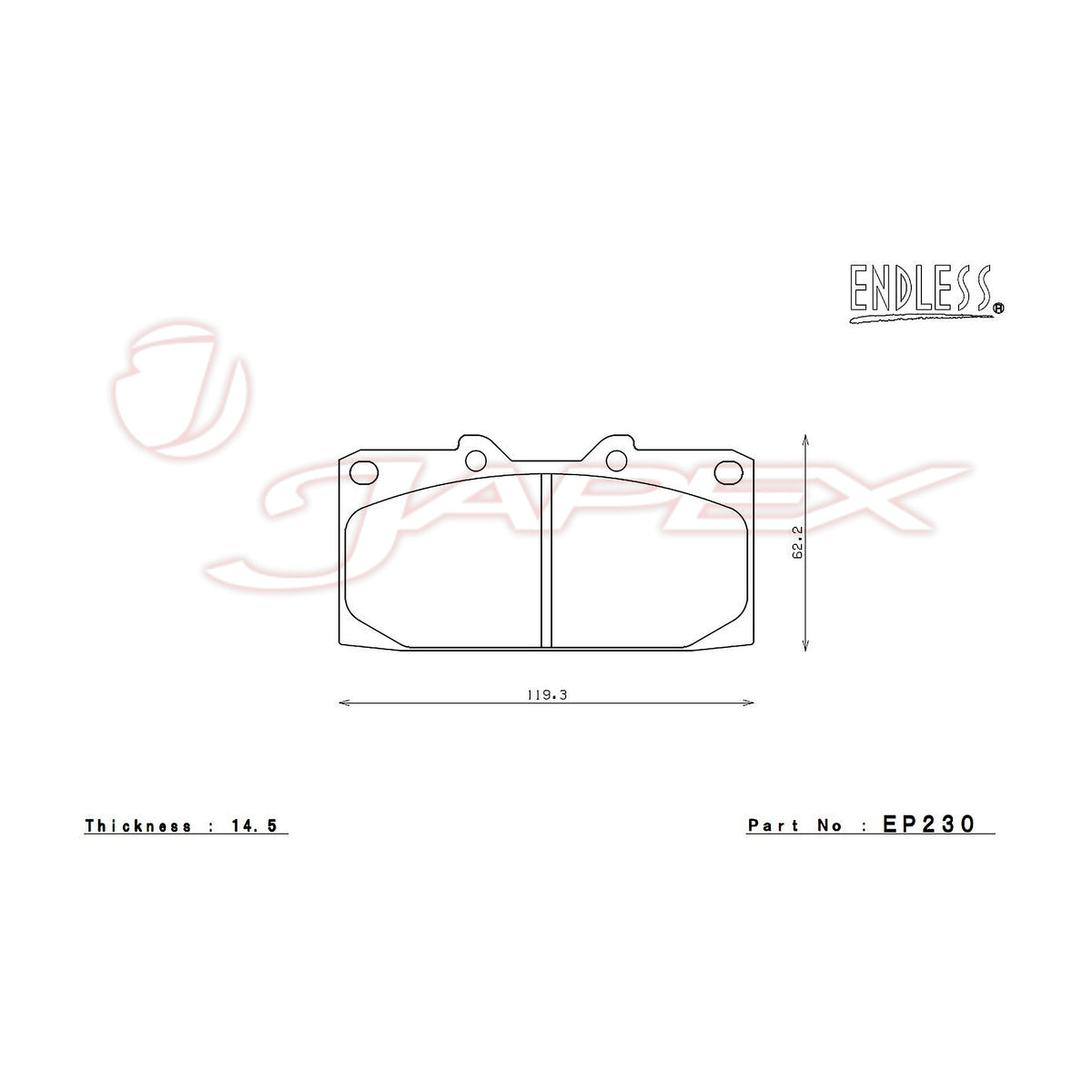 ENDLESS SR01 Front & Rear Brake Pad Set EP230 / EP231 for SKYLINE GT-R BNR32