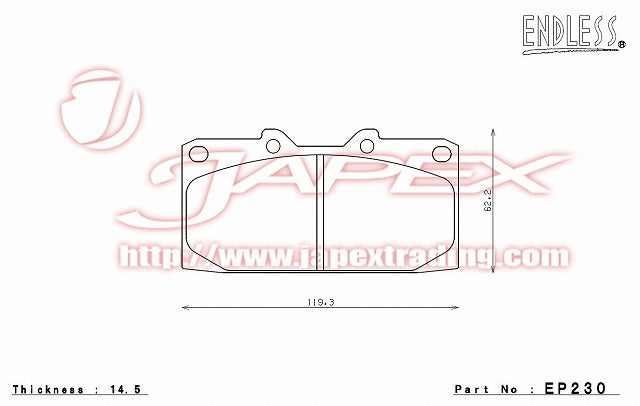 ENDLESS SSS Front Brake Pads EP230 for SKYLINE GT-R BNR32