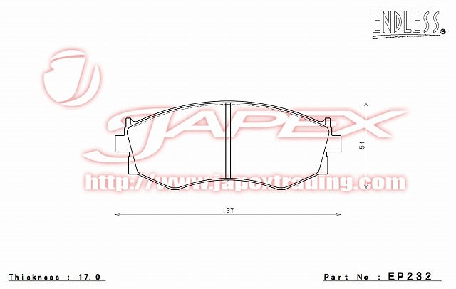 ENDLESS SSS Front Brake Pads EP232 for AVENIR W10
