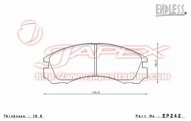 ENDLESS SSS Front Brake Pads EP242 for GALANT E39A