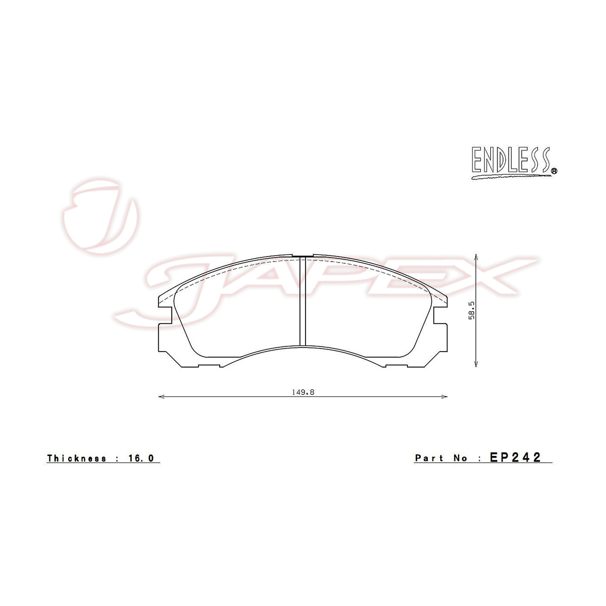ENDLESS SR01 Front Brake Pads EP242 for LANCER EVOLUTION III(3)EVO3 CE9A