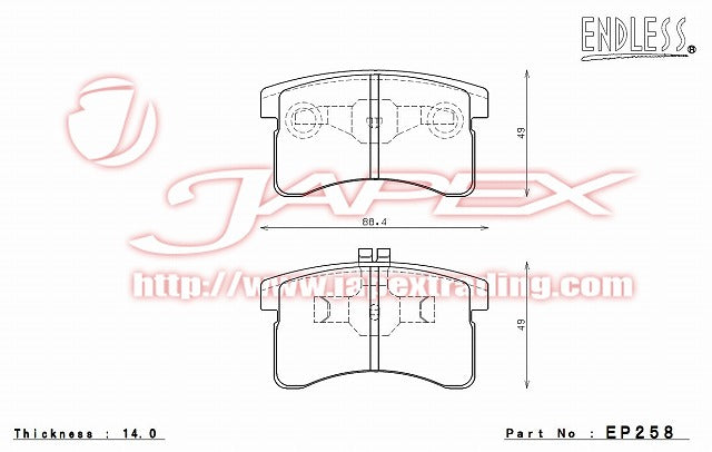 ENDLESS SSS Front Brake Pads EP258 for OPTI L300S