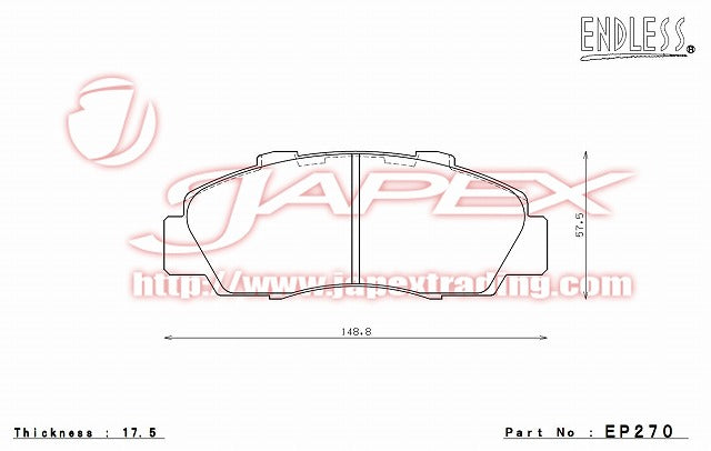 ENDLESS SSS Front Brake Pads EP270 for INSPIRE UA4
