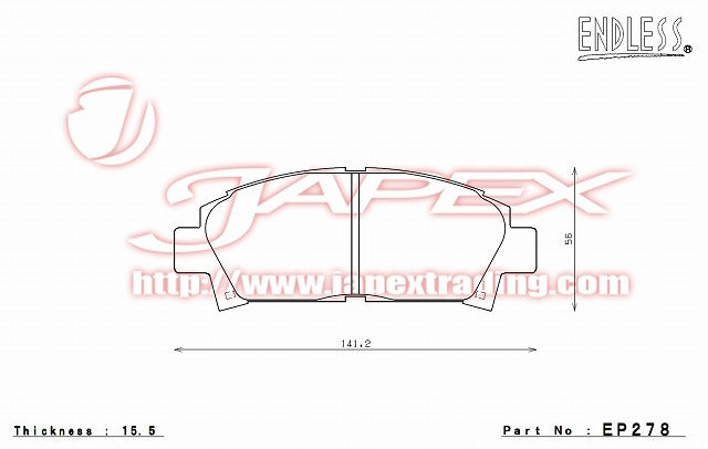 ENDLESS SSS Front Brake Pads EP278 for COROLLA LEVIN AE101 / AE111