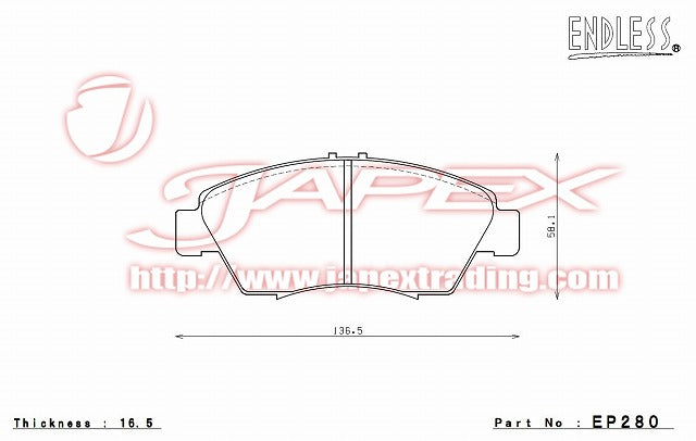 ENDLESS SSS Front Brake Pads EP280 for EDIX BE1