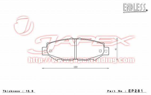 ENDLESS SSS Rear Brake Pads EP281 for ARISTO UZS143