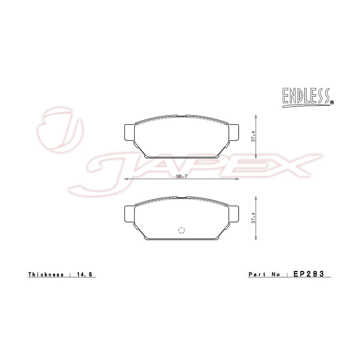 ENDLESS SR01 Rear Brake Pads EP283 for FTO DE2A / DE3A
