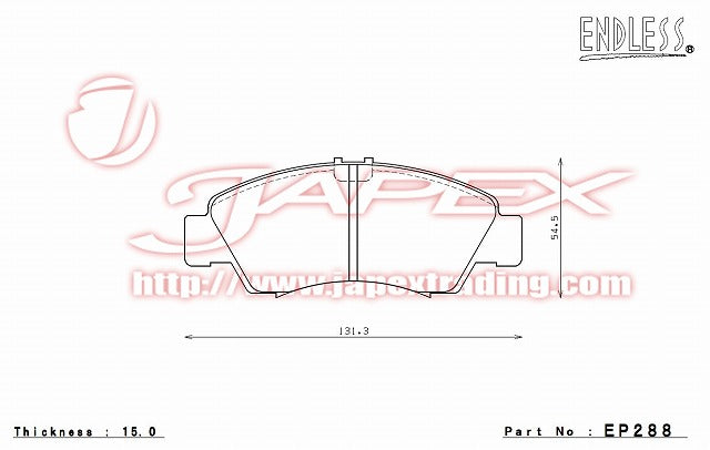 ENDLESS SSS Front Brake Pads EP288 for CR-X DELSOL EJ4