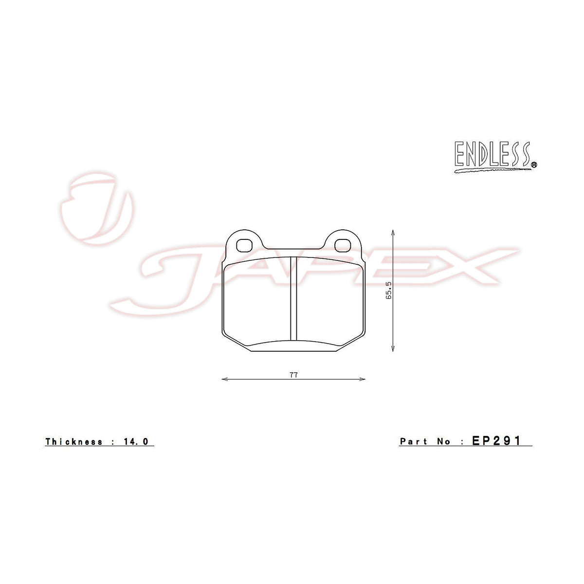 ENDLESS SSS Rear Brake Pads EP291 for LANCER EVOLUTION VIII(8)EVO8 CT9A