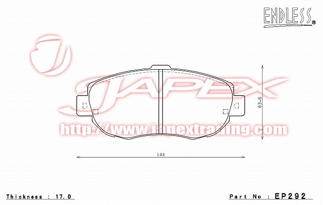 ENDLESS MX72 Front Brake Pads EP292 for CRESTA JZX90