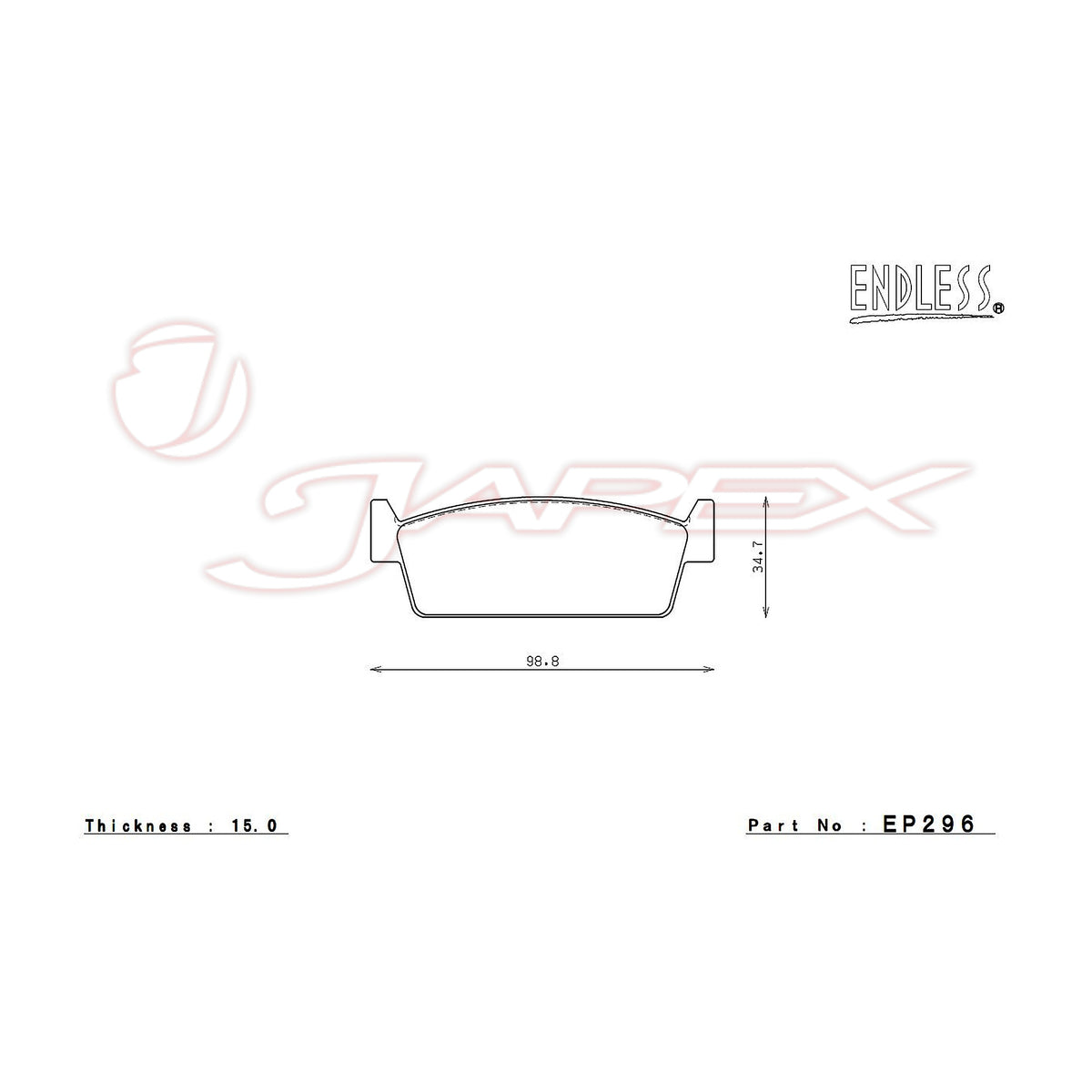 ENDLESS SSS Rear Brake Pads EP296 for LAUREL C35 series