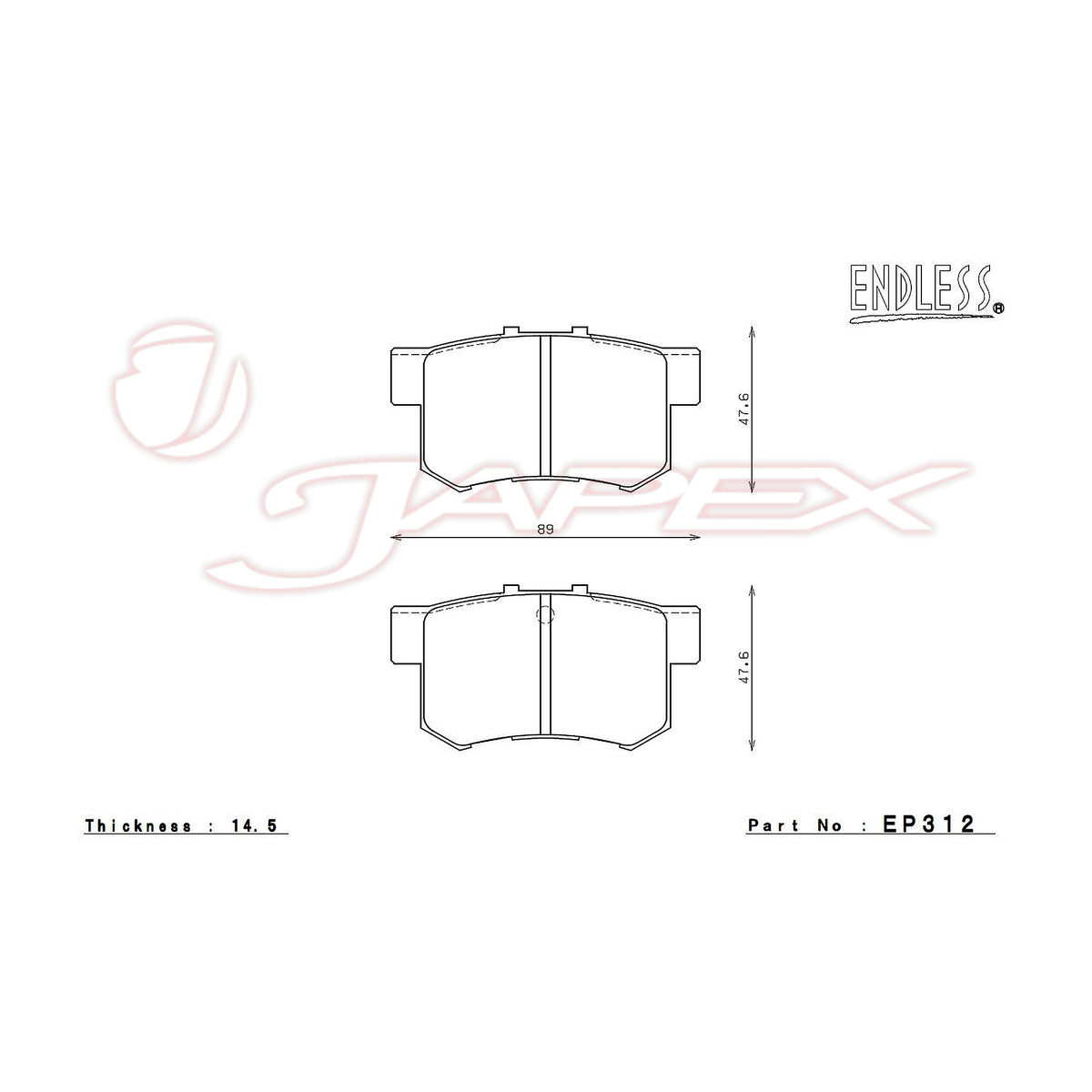 ENDLESS SR01 Front & Rear Brake Pad Set EP353 / EP312 for ACCORD CF3