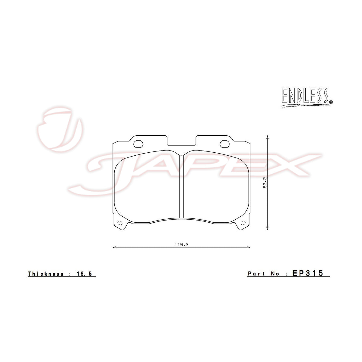 ENDLESS SR01 Front & Rear Brake Pad Set EP315 / EP316 for CELICA ST205