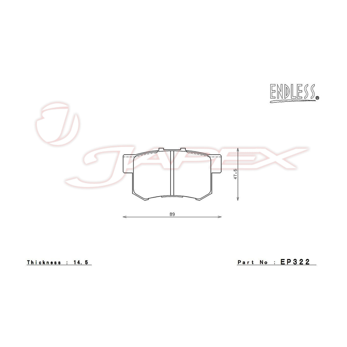 ENDLESS SSS Rear Brake Pads EP322 for ACCORD CU2