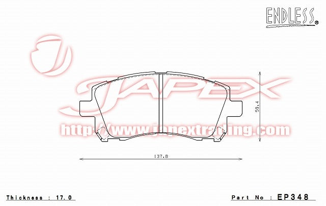 ENDLESS SSS Front Brake Pads EP348 for IMPREZA GC8 / GF8