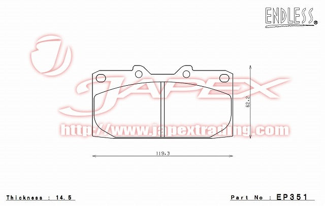 ENDLESS SSS Front Brake Pads EP351 for LEGACY B4 BE5