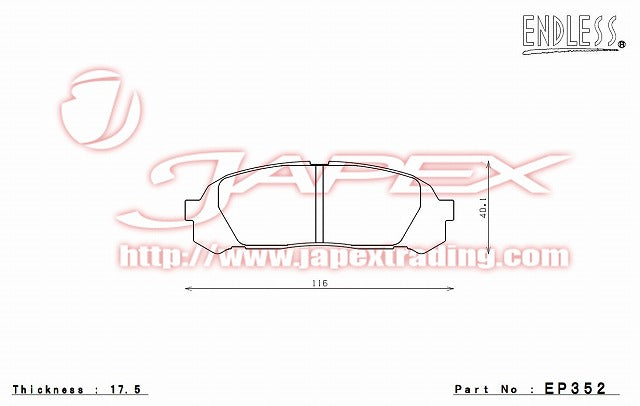 ENDLESS SSS Rear Brake Pads EP352 for CRESTA JZX100