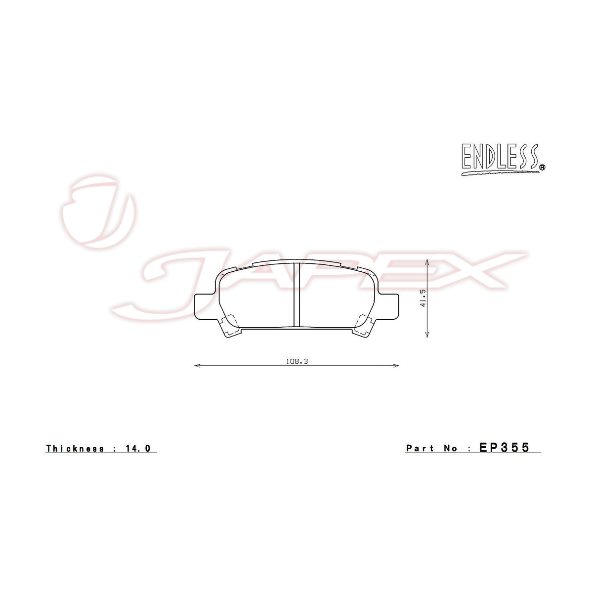 ENDLESS SR01 Front & Rear Brake Pad Set EP417 / EP355 for LEGACY OUTBACK BP9 / BPE / BPH
