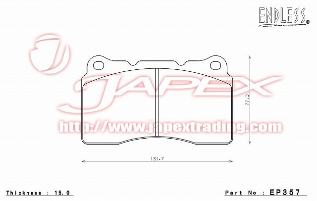 ENDLESS SSS Front Brake Pads EP357 for LANCER EVOLUTION VII(7)EVO7 CT9A