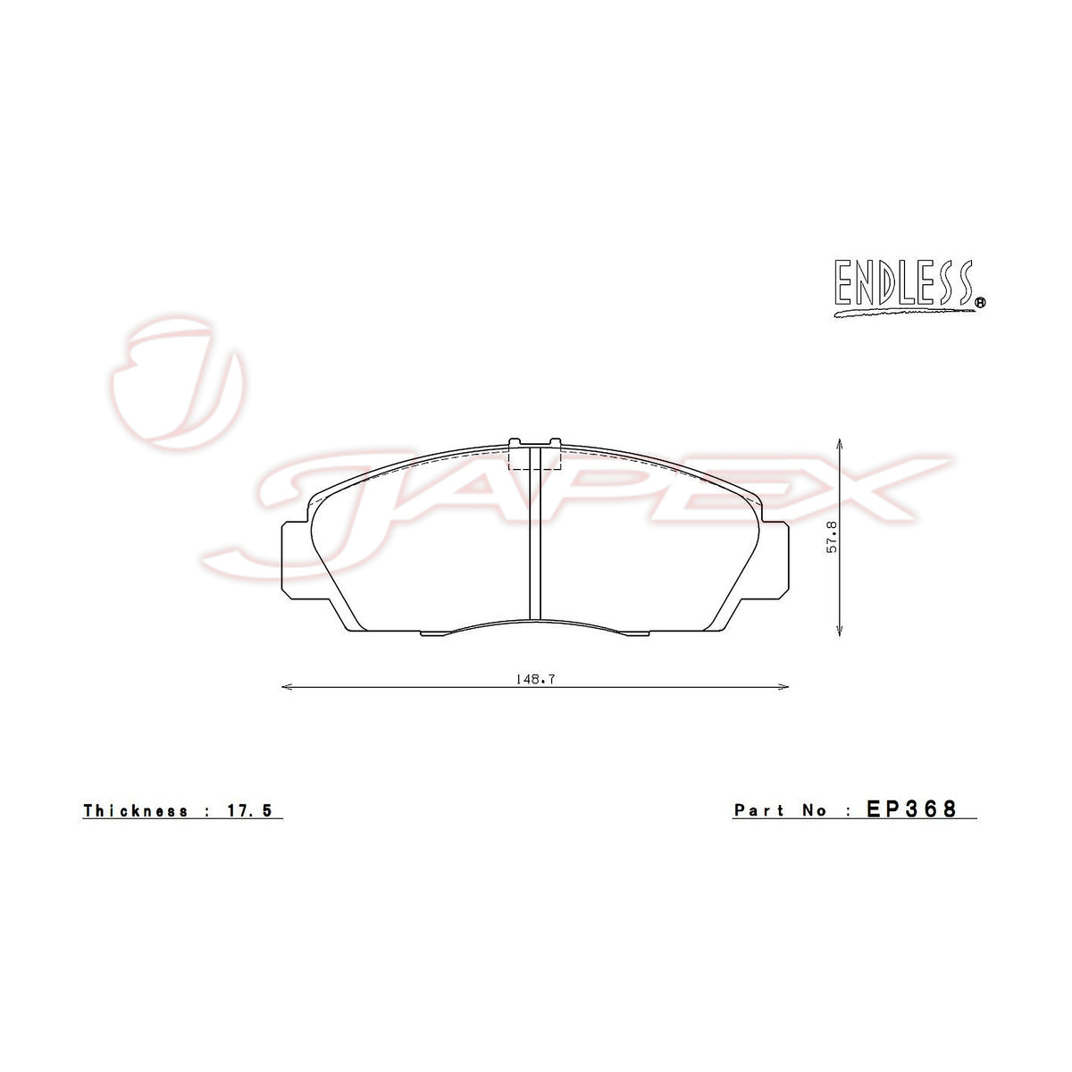 ENDLESS SR01 Front Brake Pads EP368 for ACCORD CL7 / CL9