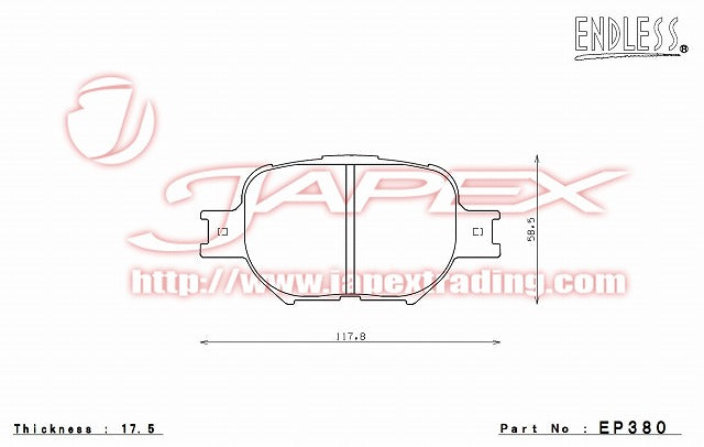 ENDLESS SSS Front Brake Pads EP380 for VISTA AZV50