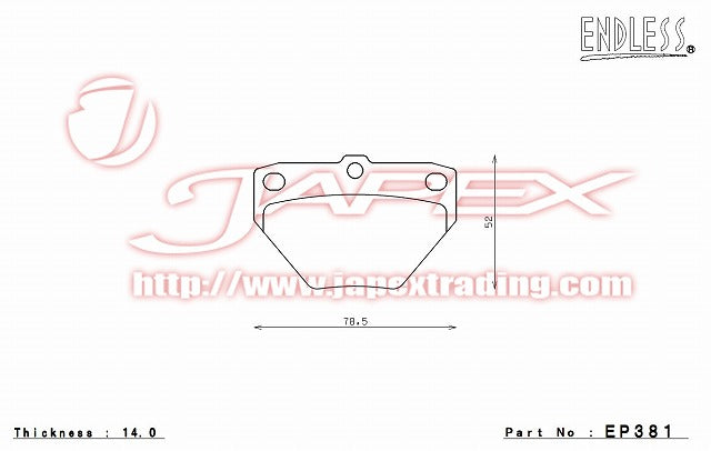 ENDLESS SSS Rear Brake Pads EP381 for COROLLA RUNX ZZE123