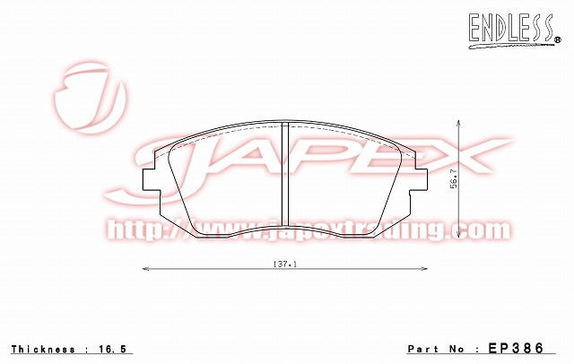 ENDLESS SSS Front Brake Pads EP386 for IMPREZA GH7 / GH8
