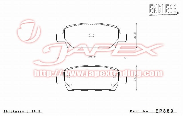 ENDLESS SSS Rear Brake Pads EP389 for SERENA C25 / NC25