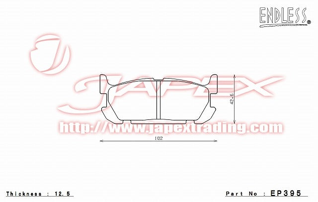ENDLESS MX72 Rear Brake Pads EP395 for ROADSTER NB6C / NB8C