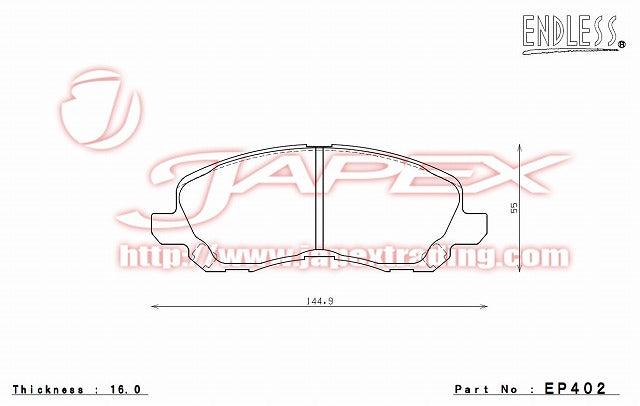 ENDLESS SSS Front Brake Pads EP402 for GALANT FORTIS SPORTBACK CX3A