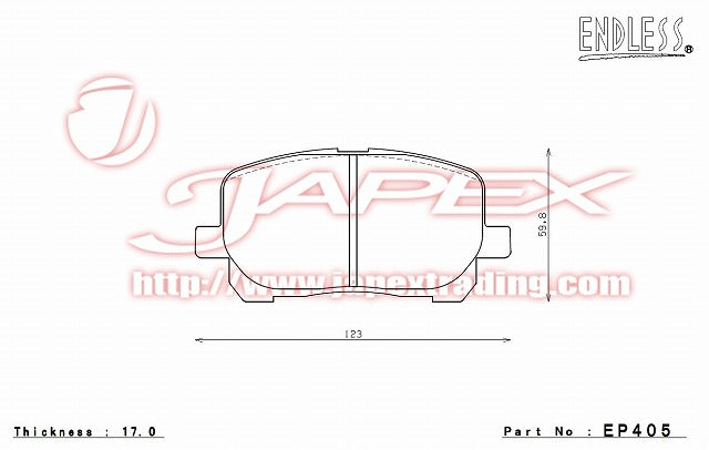 ENDLESS SSS Front Brake Pads EP405 for NOAH AZR60G / AZR65G
