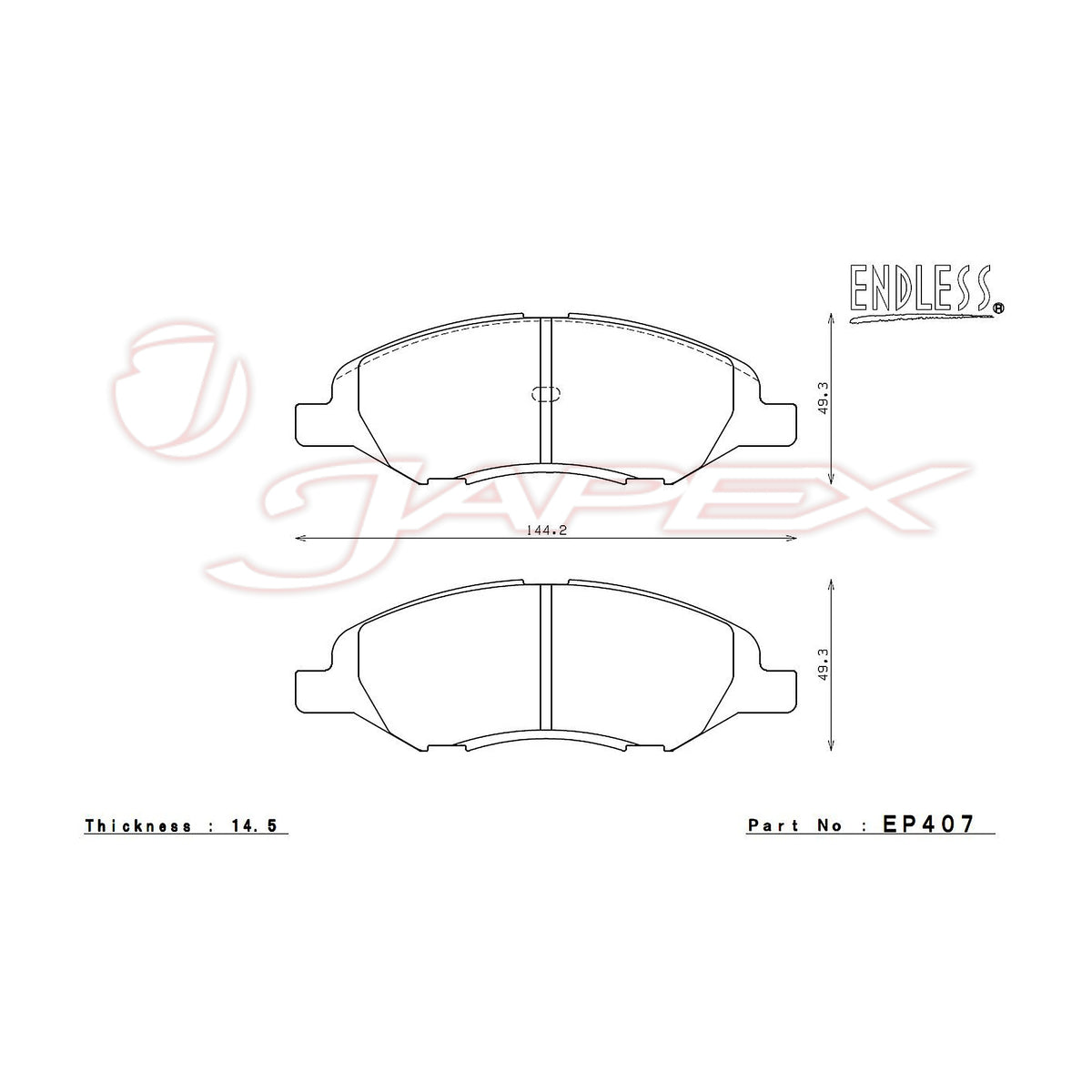 ENDLESS SR01 Front Brake Pads EP407 for MARCH YK12 / AK12