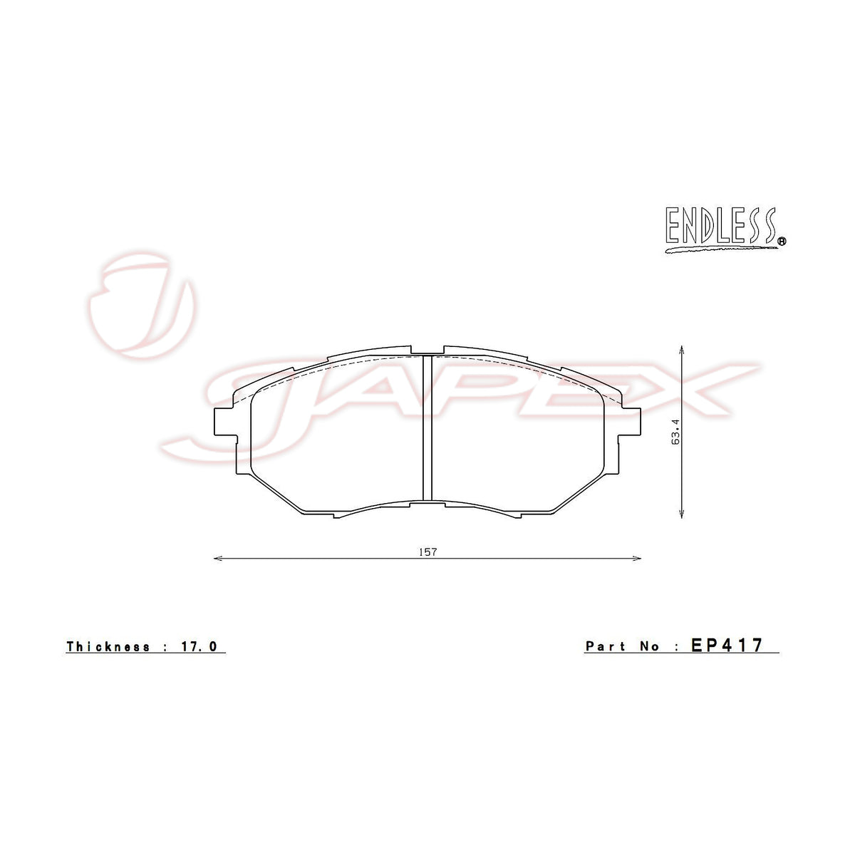 ENDLESS SR01 Front Brake Pads EP417 for LEGACY BR9