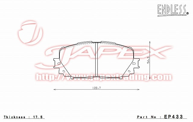 ENDLESS SSS Front Brake Pads EP433 for PORTE NCP145