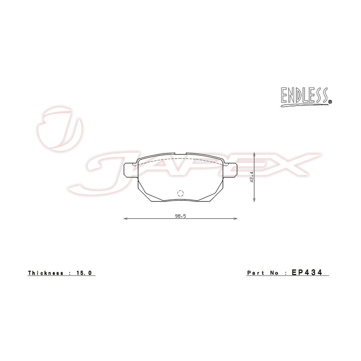 ENDLESS SR01 Rear Brake Pads EP434 for AURIS NZE184 / ZRE186