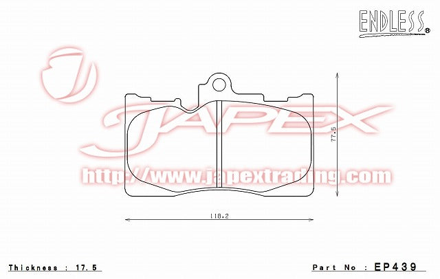 ENDLESS SSS Front Brake Pads EP439 for IS200t ASE30