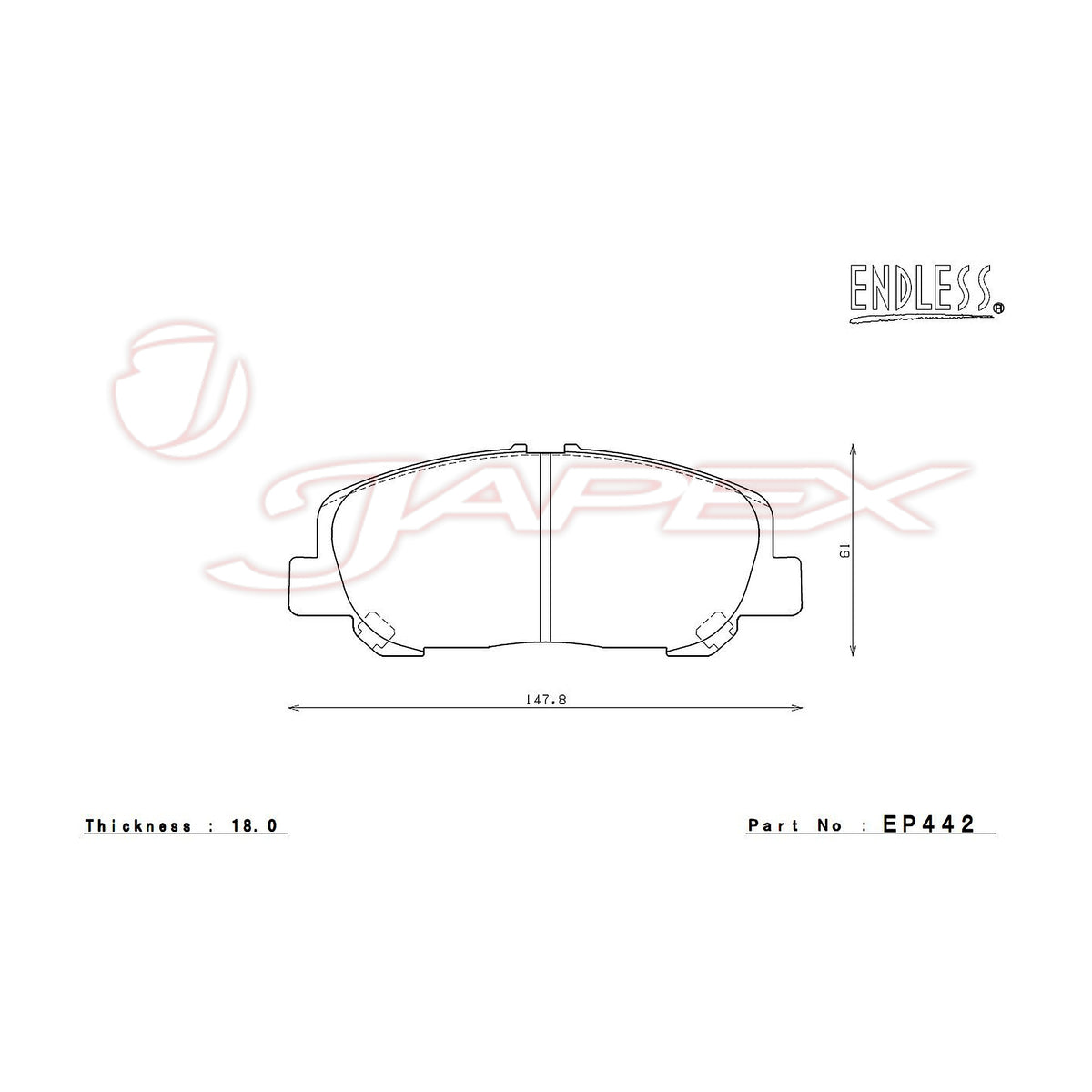 ENDLESS SSS Front & Rear Brake Pad Set EP442 / EP443 for ALPHARD ATH20W