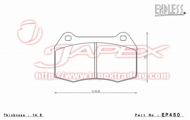 ENDLESS SSS Front Brake Pads EP450 for CIVIC FD2