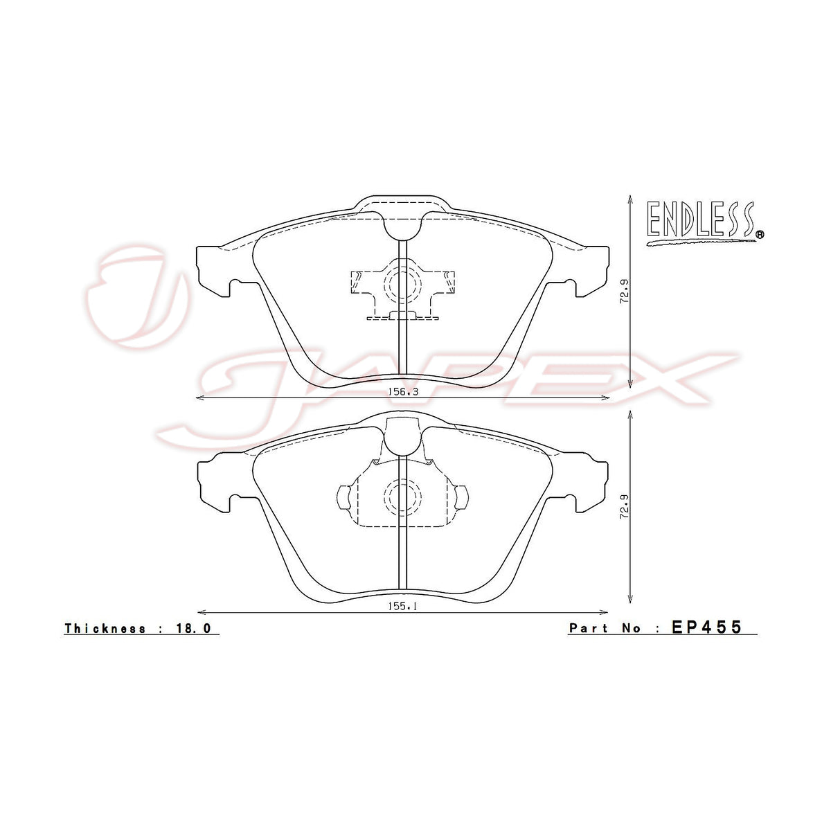 ENDLESS SR01 Front Brake Pads EP455 for AXELA SPORT BK3P