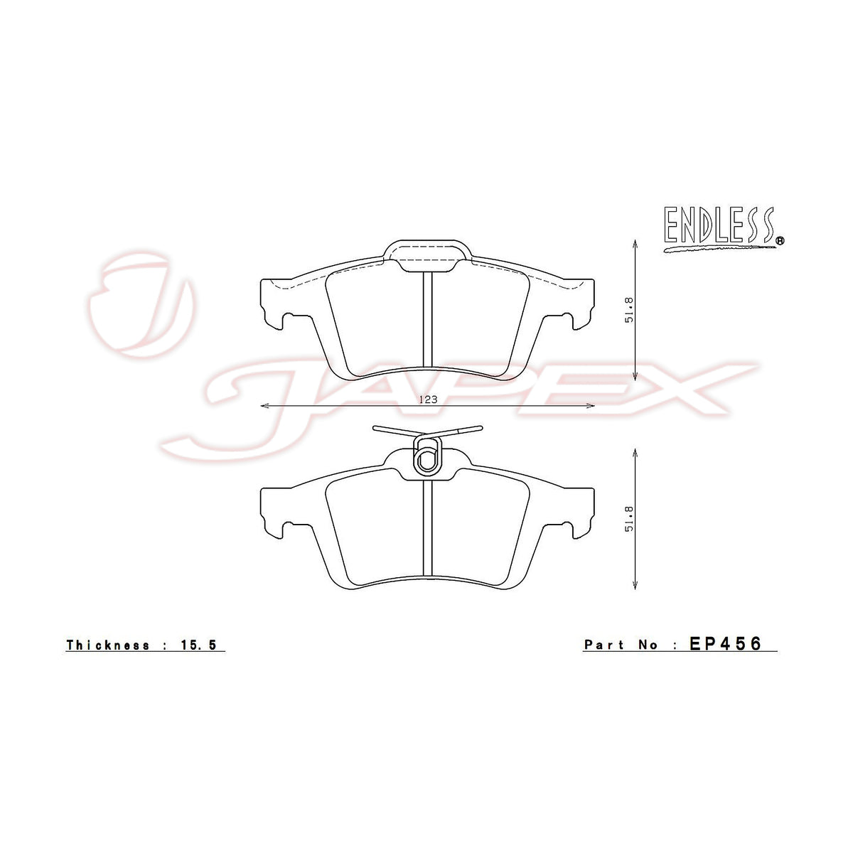 ENDLESS SR01 Front & Rear Brake Pad Set EP455 / EP456 for AXELA SPORT BL3FW