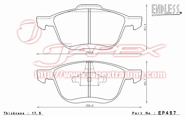 ENDLESS SSS Front Brake Pads EP457 for AXELA BL5FP / BLFFP / BLEAP