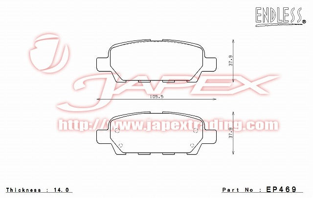 ENDLESS SSS Rear Brake Pads EP469 for SKYLINE V36